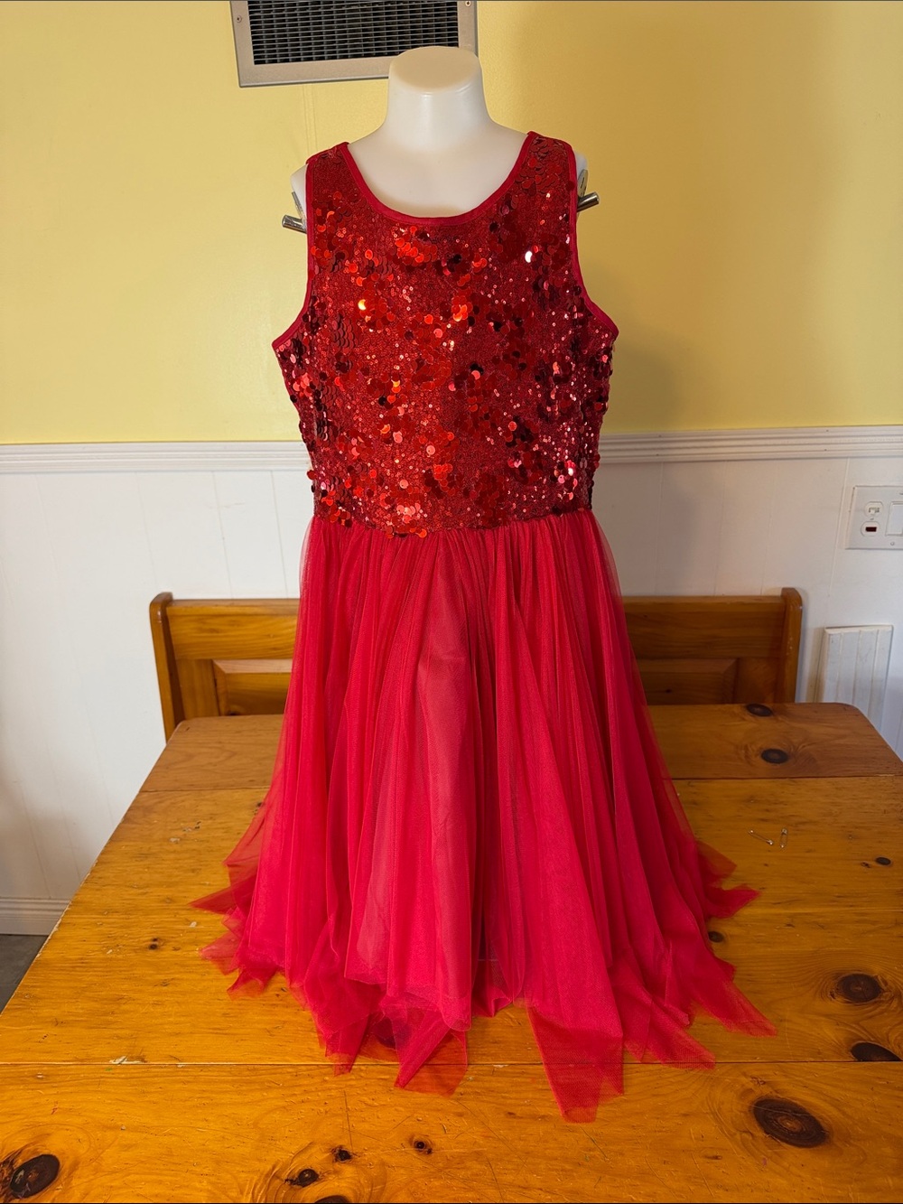 Justice Red Sequin & Tulle Party Dress for Girls